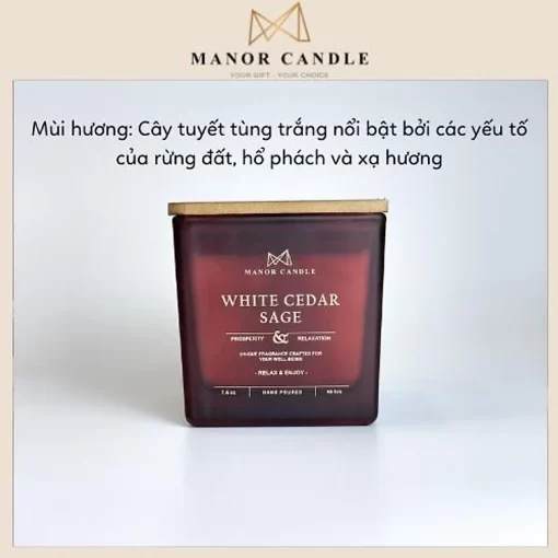 Sáp thơm Manor Candle - Size 7.4oz 230g - An Toàn không khói