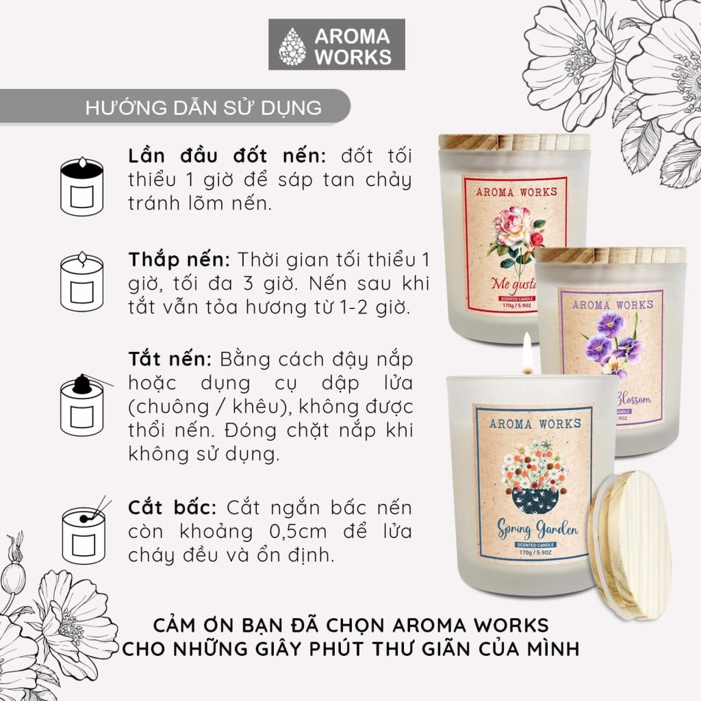 Nến Thơm Thiên Nhiên Mùa Hè Aroma Works Natural Scented Candle 7